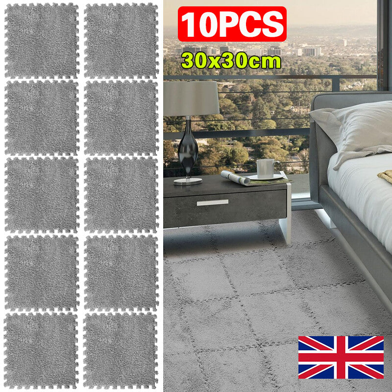 10X Carreaux de tapis enroulés Soft Fluffy en peluche tapis pour escalader Royaume-Uni