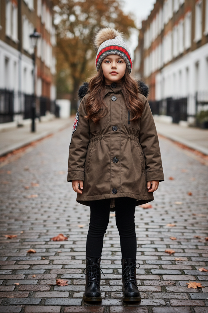 Filles Veste d'hiver chaude en manteau de parka à capuche à capuchon 2-7Y