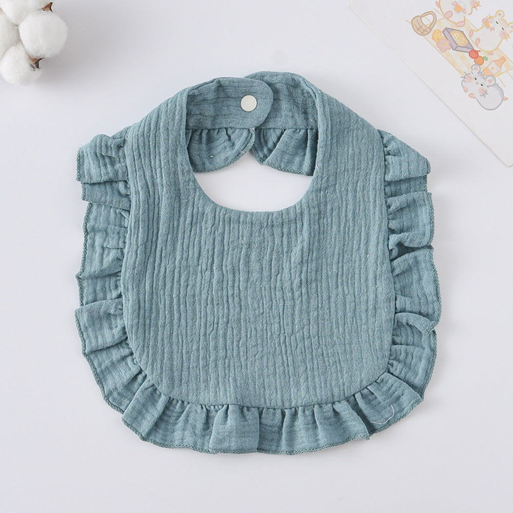 Bébé Bib Rufflé coton imprimé Gauze Dentelle Bib
