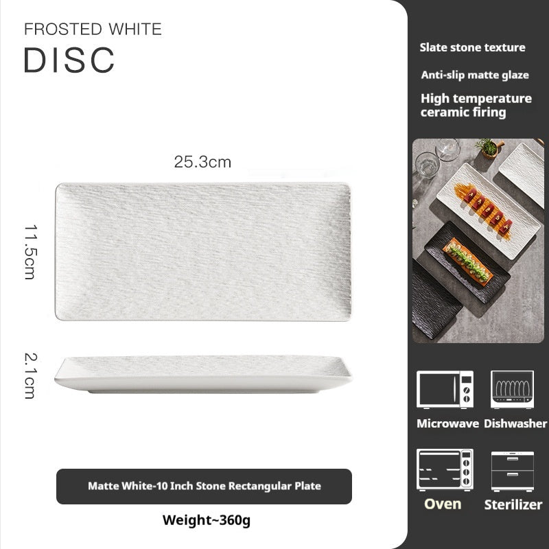 Plaque de Sushi de luxe rectangulaire de haute qualité en céramique