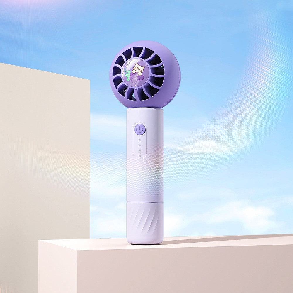 Mini ventilateur portable 3 vitesses Orange Purple USB rechargeable batterie intégrée 800-1000 mAh