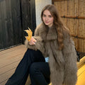 Manteau de style fourrure Fox Eco Friendly Faux Fur Overcoat