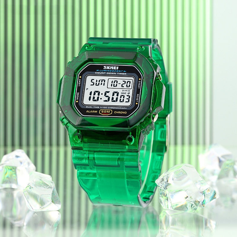 Sports Transparent Strap Multi-fonctions Montre électronique