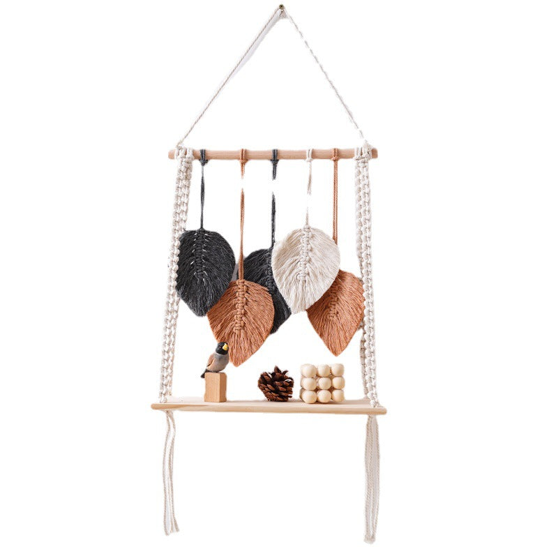 Minimalist bricolage Bohemian coton-chaîne tapisserie tissé