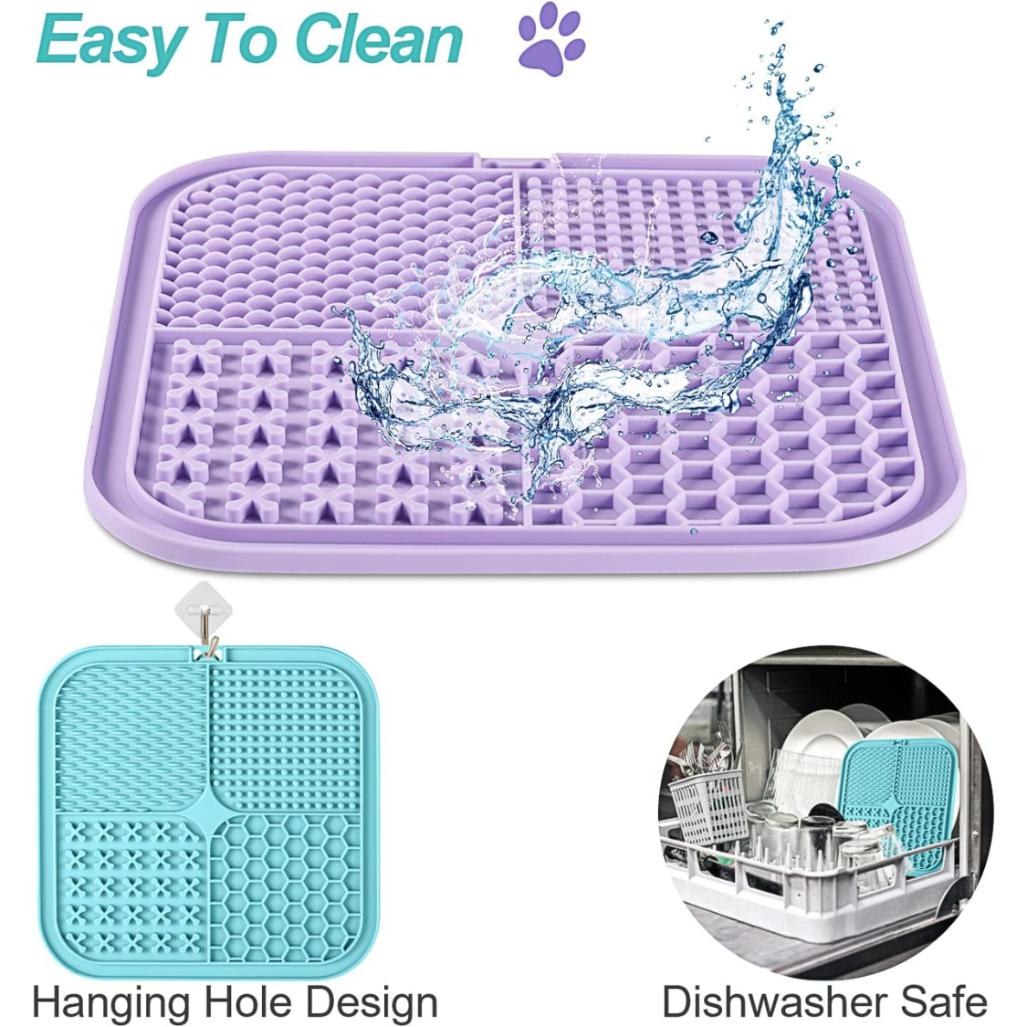 Dog and cat lick mat, pack of 2 with suction cups