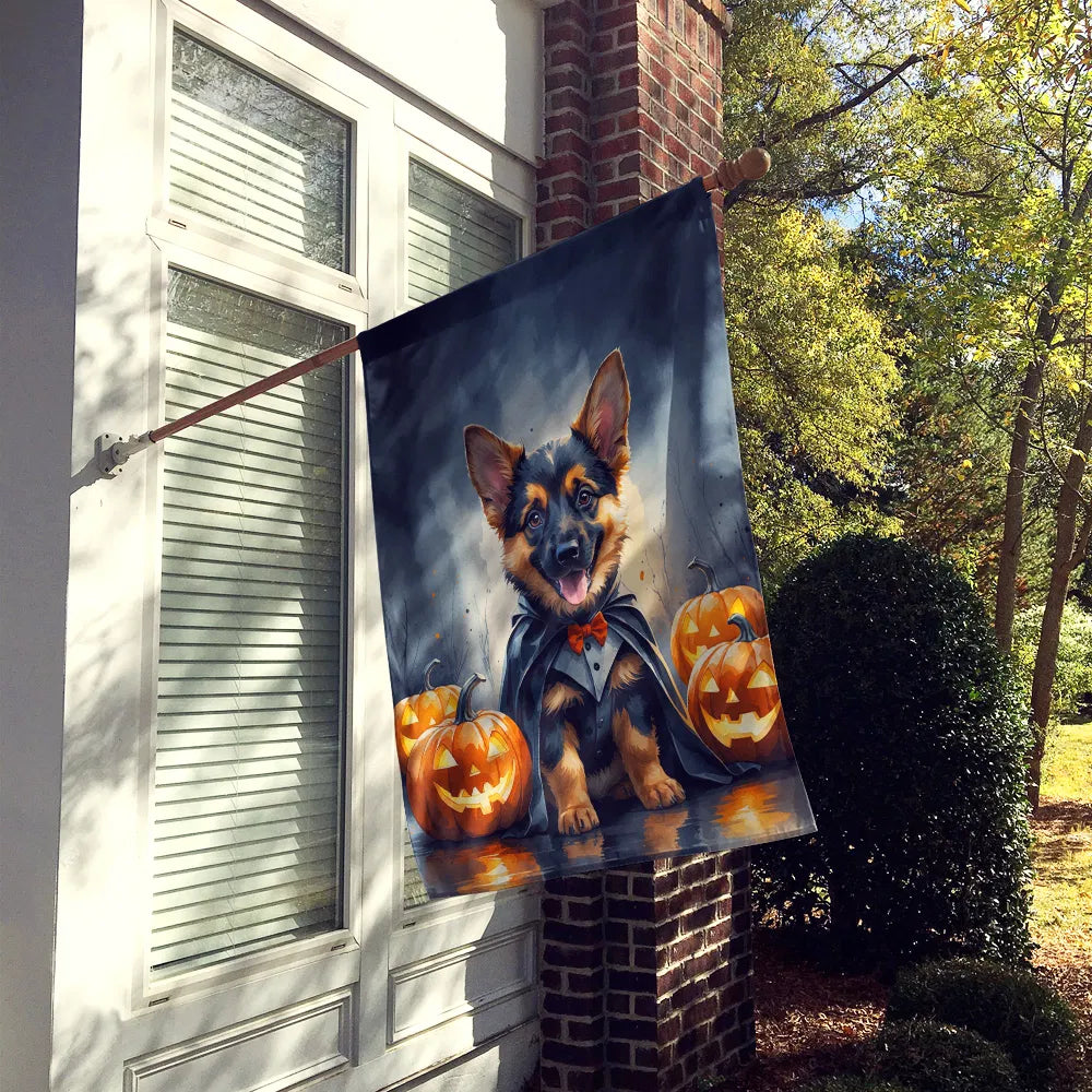 German Shepherd Puppy Maison d'Halloween Drapeau Grand Porc Manches Pole décoratif à l'extérieur