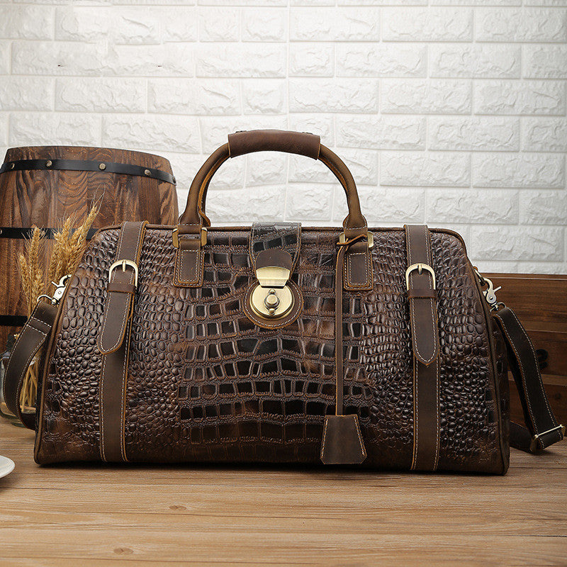 Trendy Cow European and American Men's Leather Pattern Sac de voyage