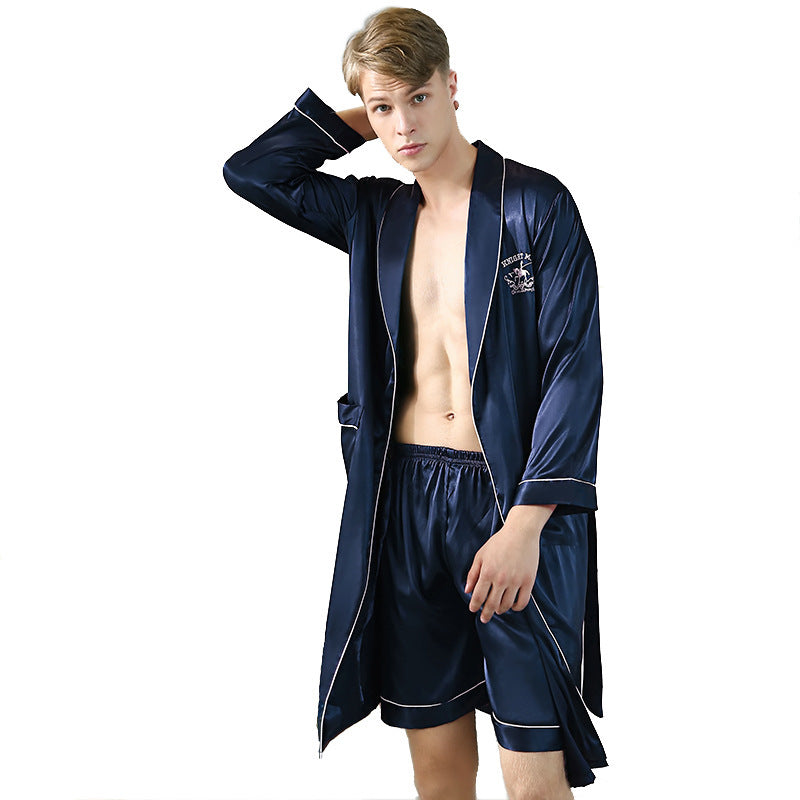 Chemise de nuit à col mandarin glacé Et Pajama Pantalons à la maison