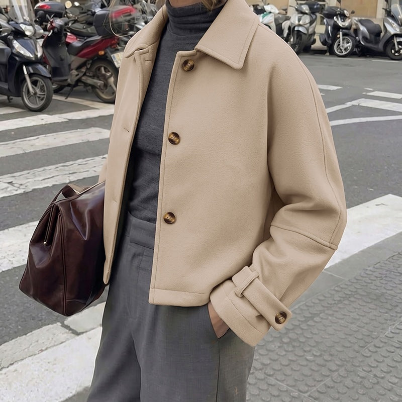 Manteau de laine coupée droite pour femmes