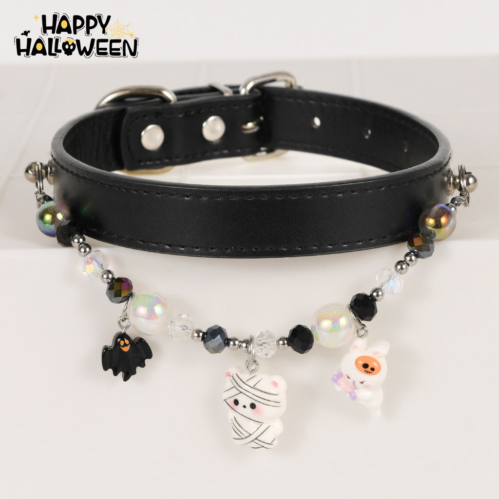 Collier de chat Niche Accessoire Collier d'Halloween avec embellissements perlés