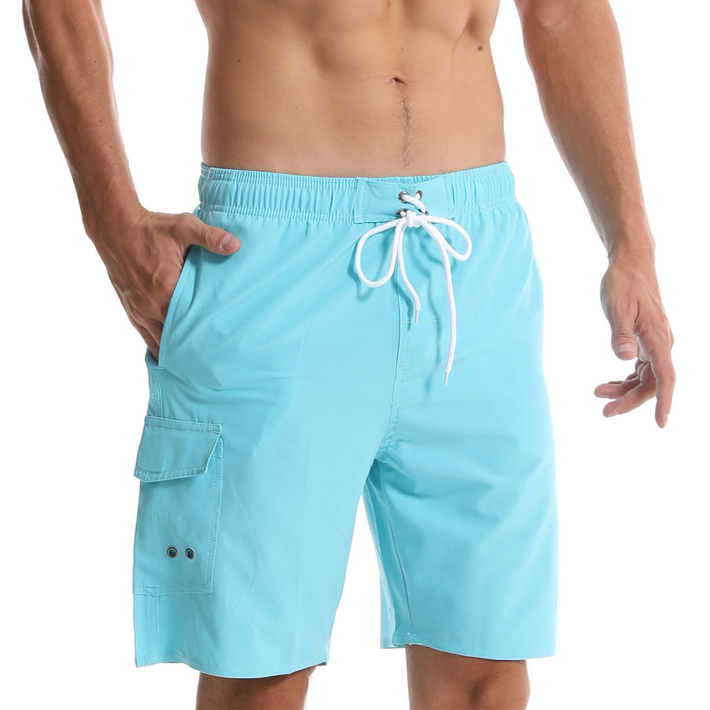 Cross Border Hommes Summer Solid Color Beach Pantalons Hommes Cinq Point Short Mesh Respirant