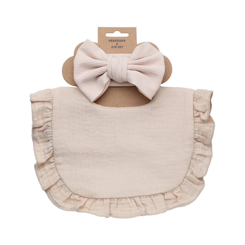 Pure Color Ruffles Serviette Salive pour Enfants