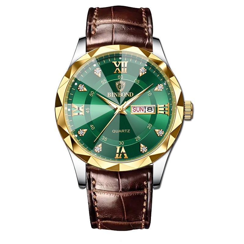 Véritable montre Quartz d'étudiant homme en cuir imperméable à l'eau