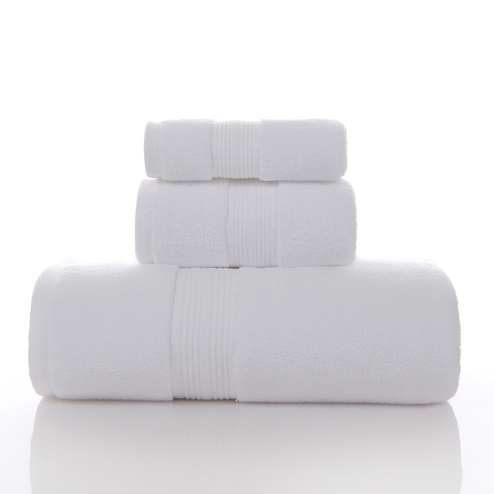 Ensemble de 3 serviettes en coton pur à couleur solide et absorbante
