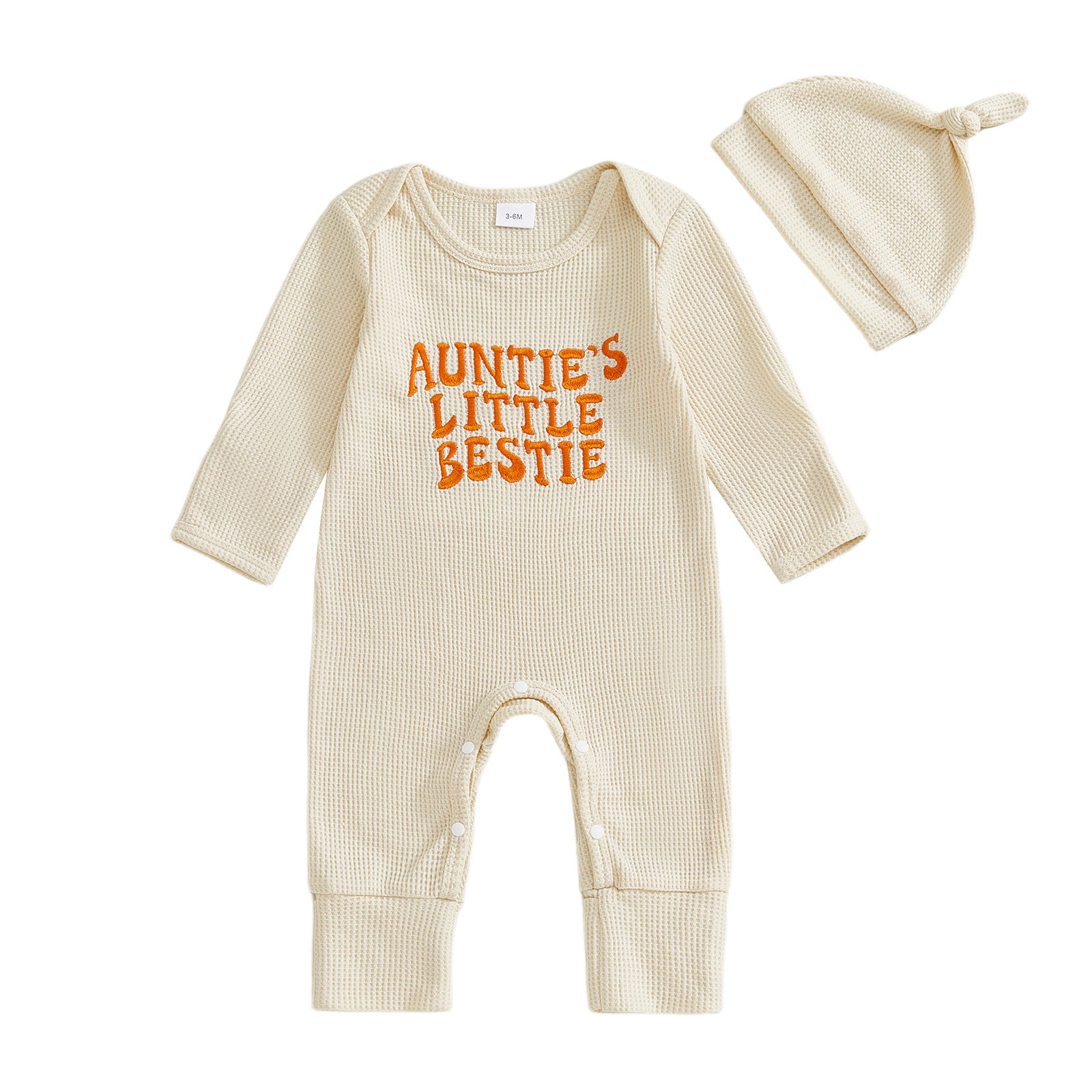Ensemble de deux pièces pour bébé à chapeau onesie brodé à lettre