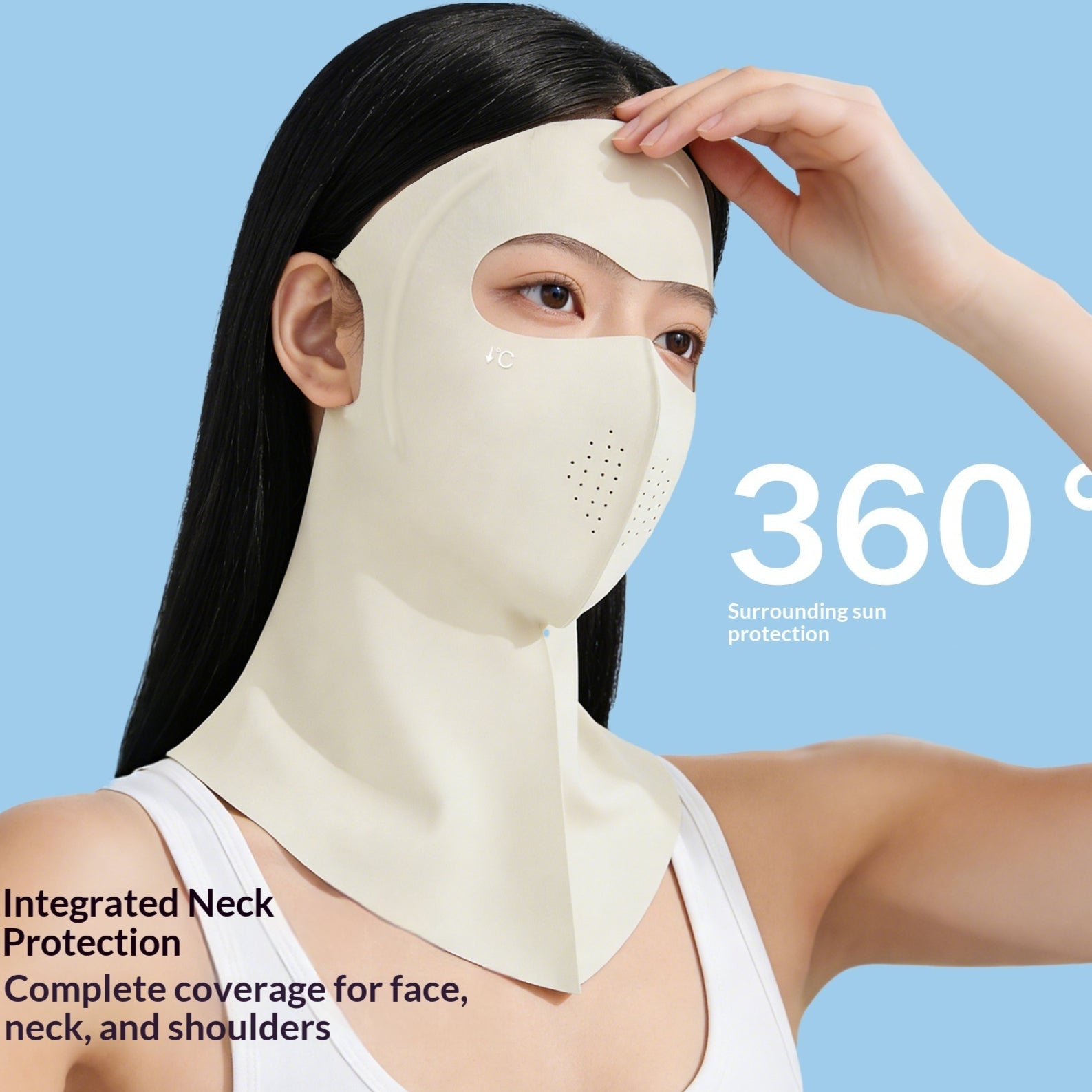 Masque du visage de la soie de glace d'été pour les femmes