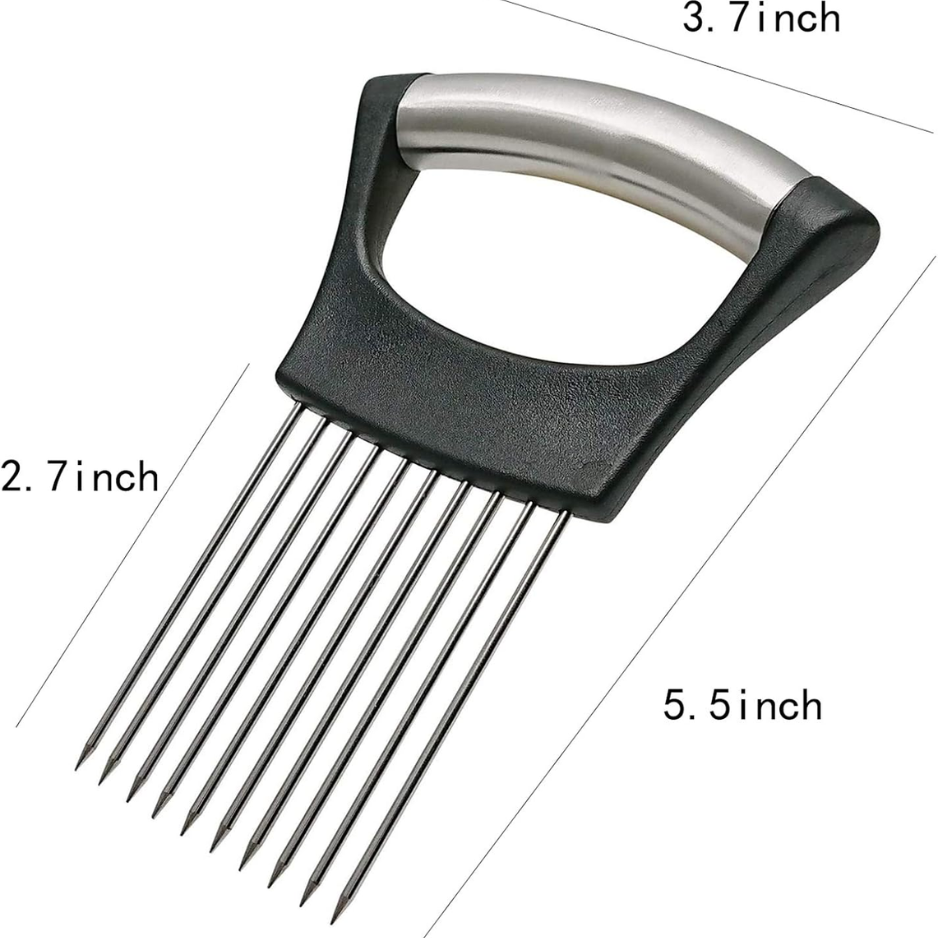 Support d'oignon en acier inoxydable & Slicer Veggie - Cutter de sécurité multi-usages pour les tomates