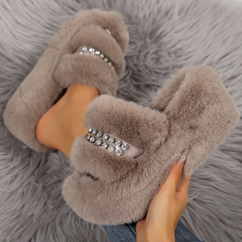 Pantoufles de coton Hiver Plus Taille Femmes pour la maison