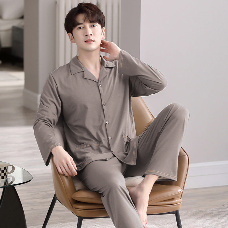 Pyjamas homme Modal Cardigan manches longues Casual Homewear costume