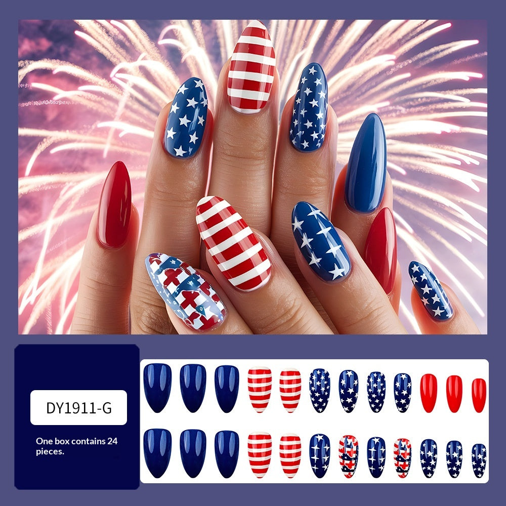 Stickers 24 Pièces de Nail Acrylique Court en forme d'amande