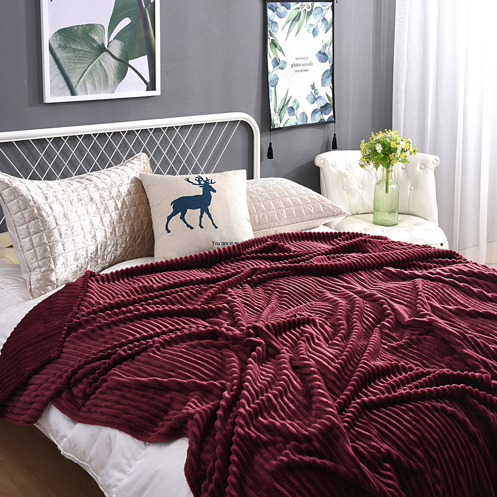 Solid Color Wide Vertical Stripe Cover