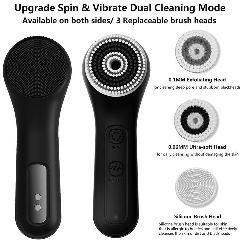 Dispositif multifonctionnel de nettoyage du visage en silicone avec fonction de massage vibrante