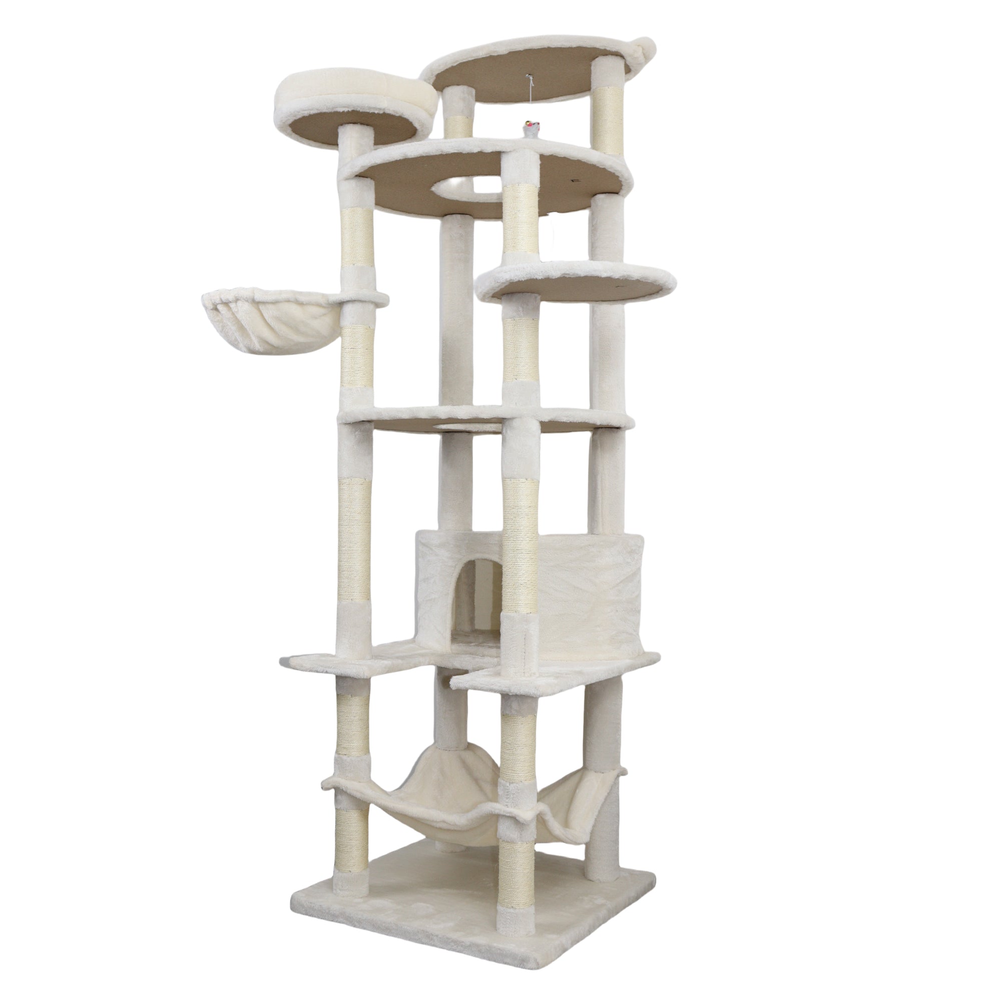 78 dans la tour de chat beige avec grand condo sisal grattement post grand hamac et plateau supérieur