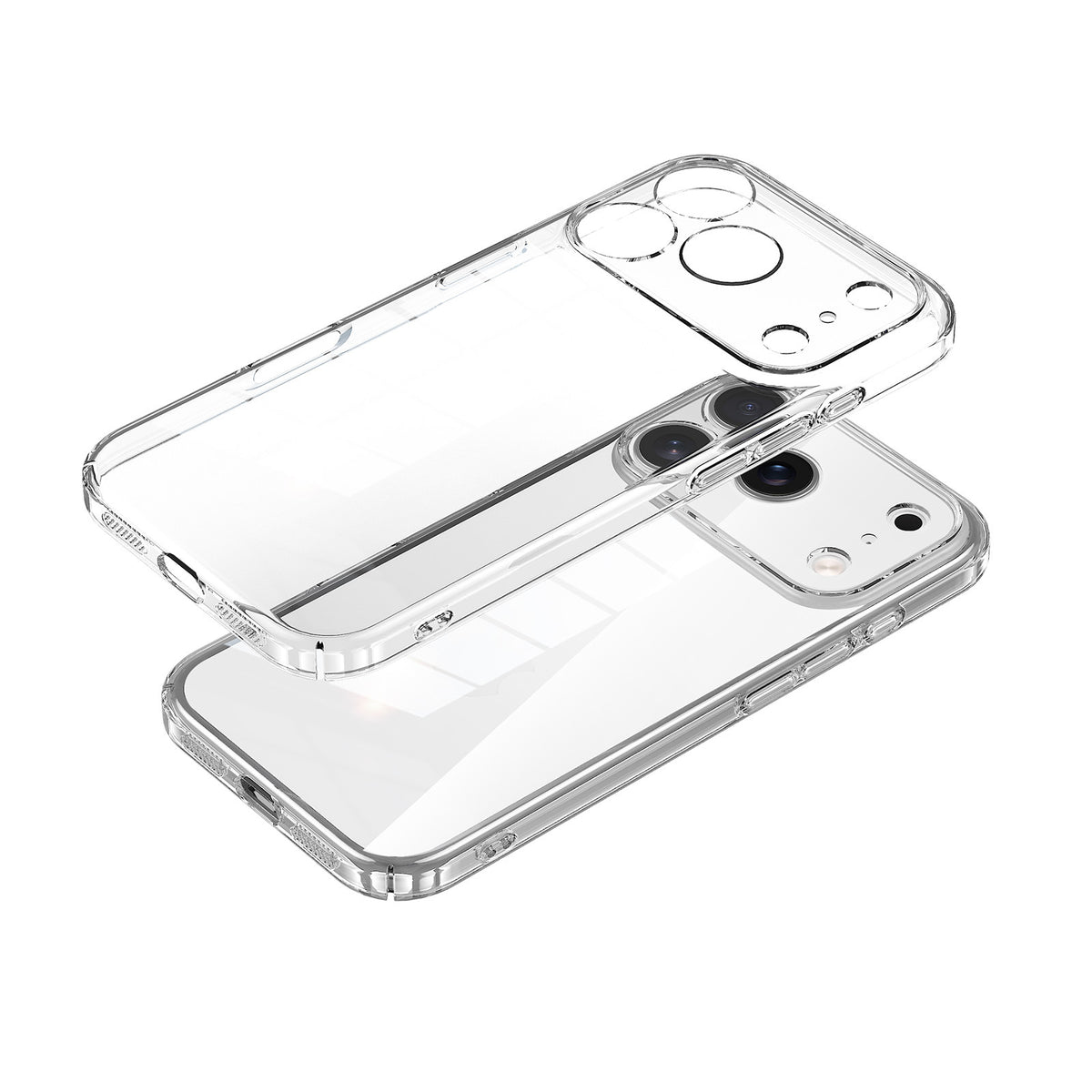 Boîtier de téléphone à trous fins résistant aux éclaboussures en cristal transparent