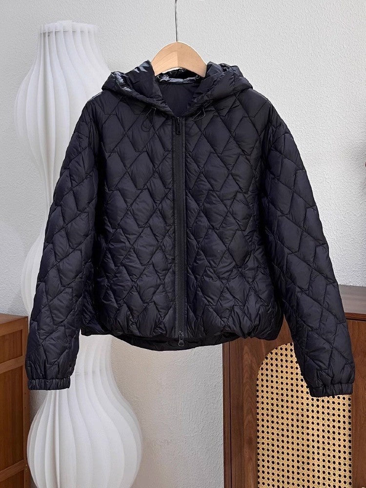 Manteau à capuche rembourré en coton léger pour l'automne et l'hiver