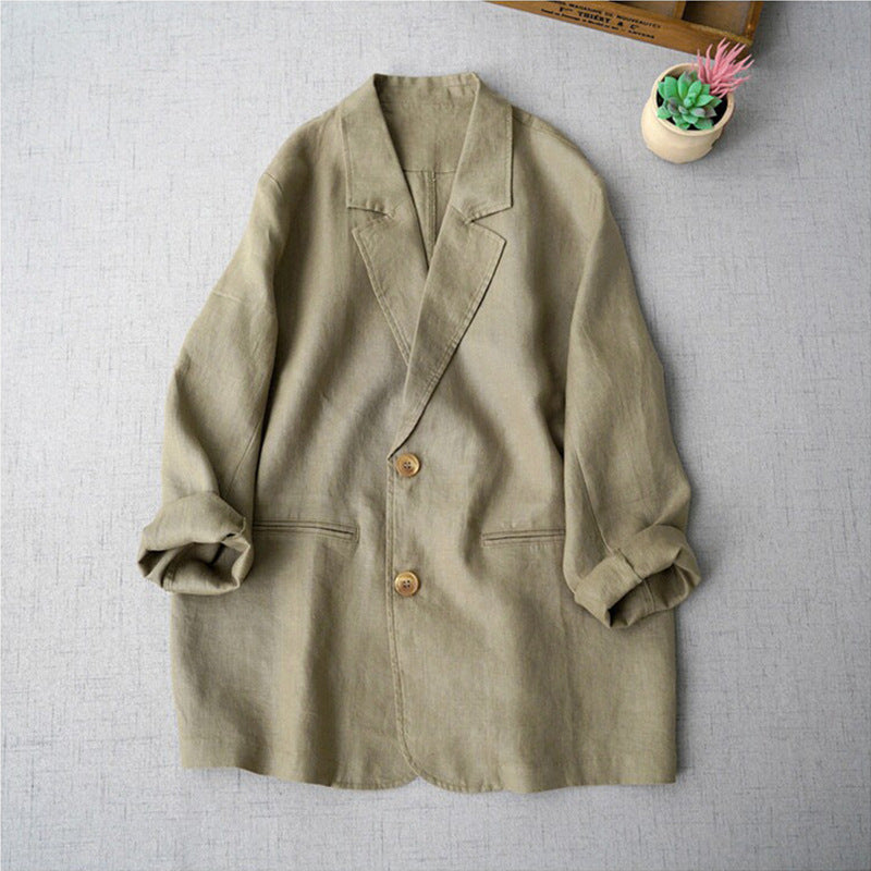 Robe professionnelle de couleur solide pour femme Élégante à manches longues Blazer