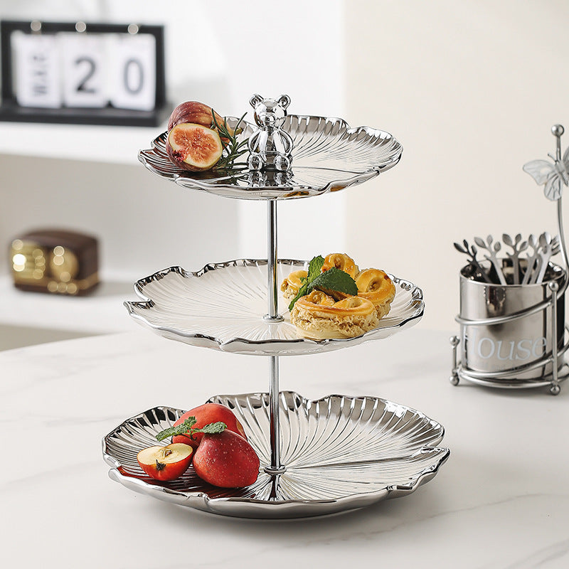 Rangement de la plaque de snack multicouche de style de luxe abordable
