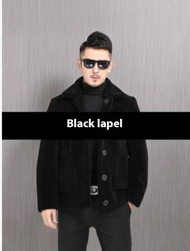 Veste Polo Collar à double face Veste en velours rembourré en une seule pièce pour homme