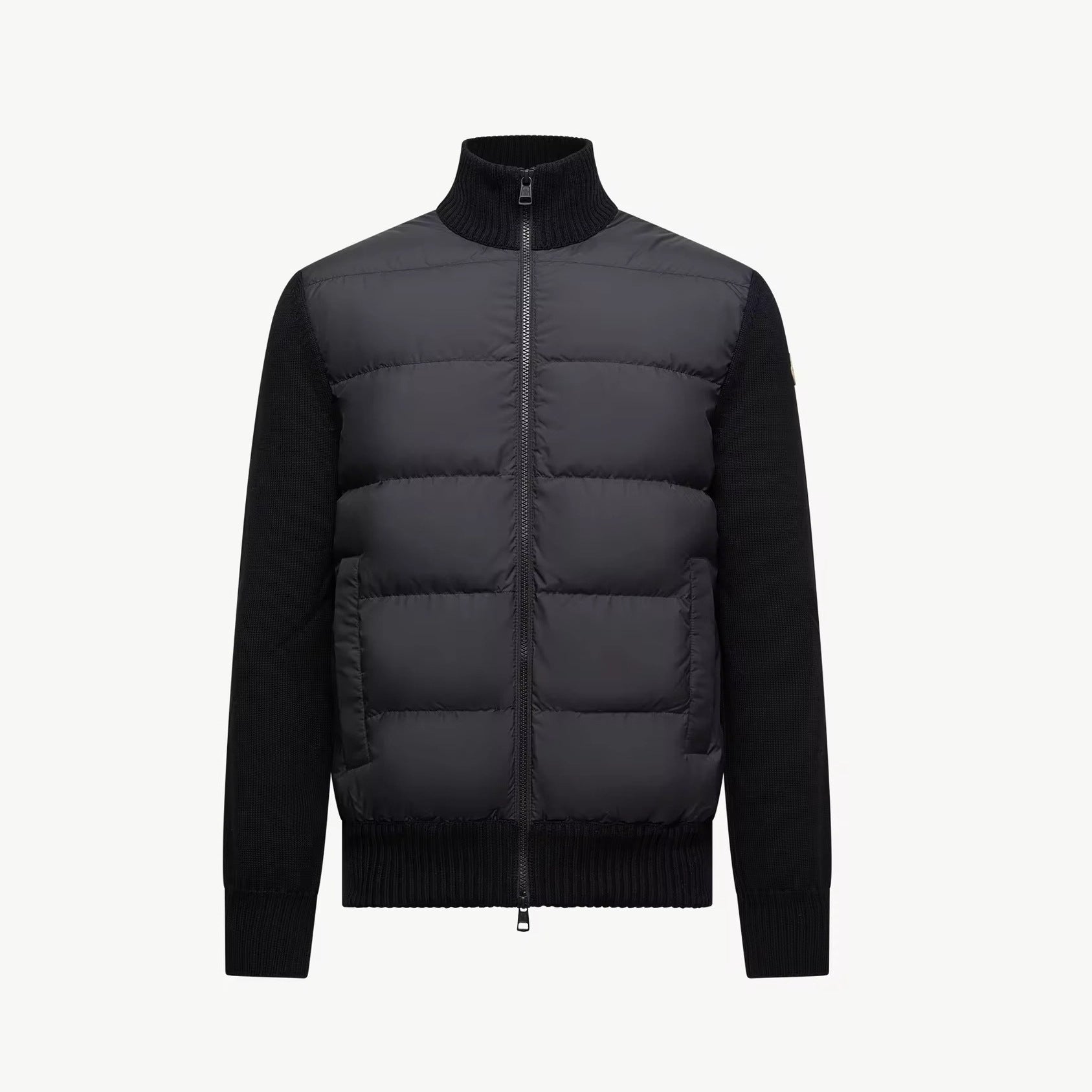Hommes Patchwork d'hiver Manches longues Stand-Neck Sweater Coat