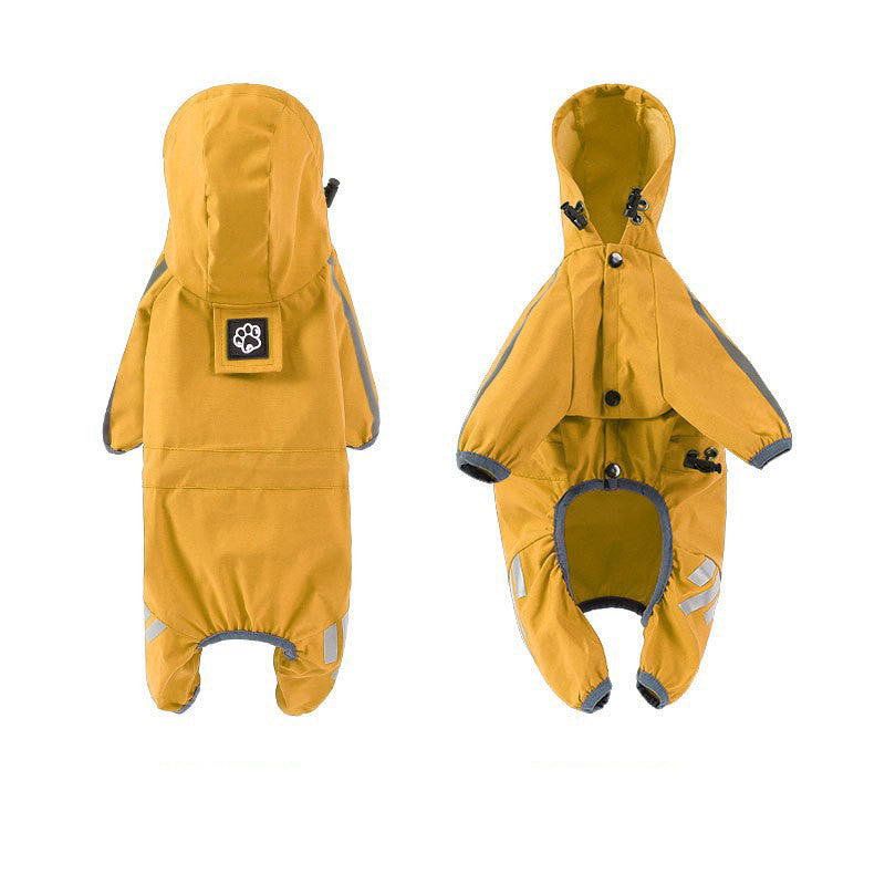 Imperméable imperméable à quatre pattes pour chiens Petit chien Vêtements de sortie Tractable Waterpr