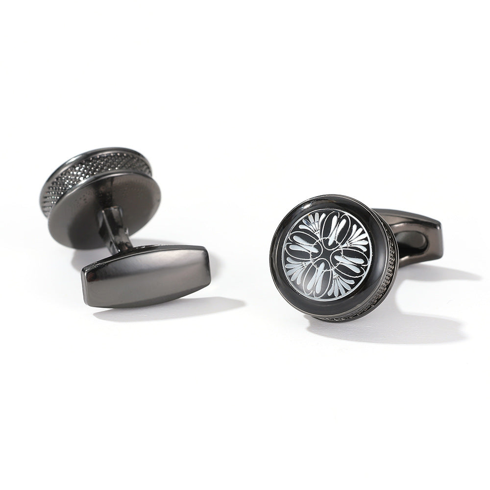 Men's Cufflinks Mode Jaune Pattern Rond