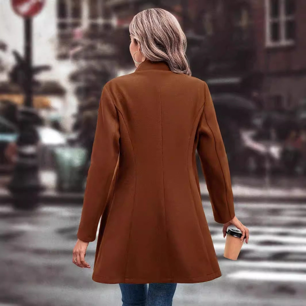 European and American Foreign Trade Hot-Selling Amazon Femmes automne et hiver Lapel Sli
