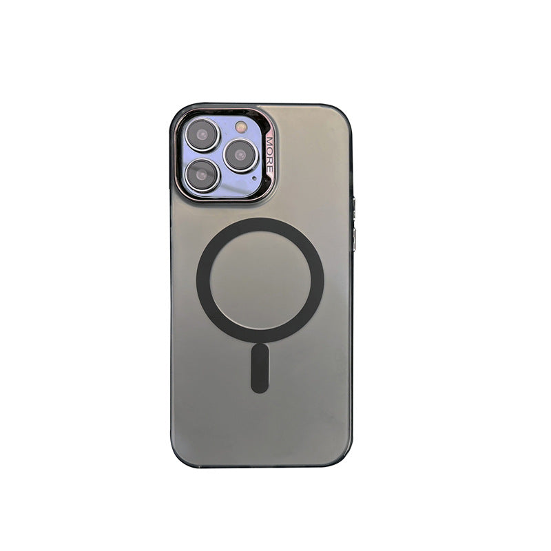 Matte couleur de placage argent magnétique aspiration téléphone Case