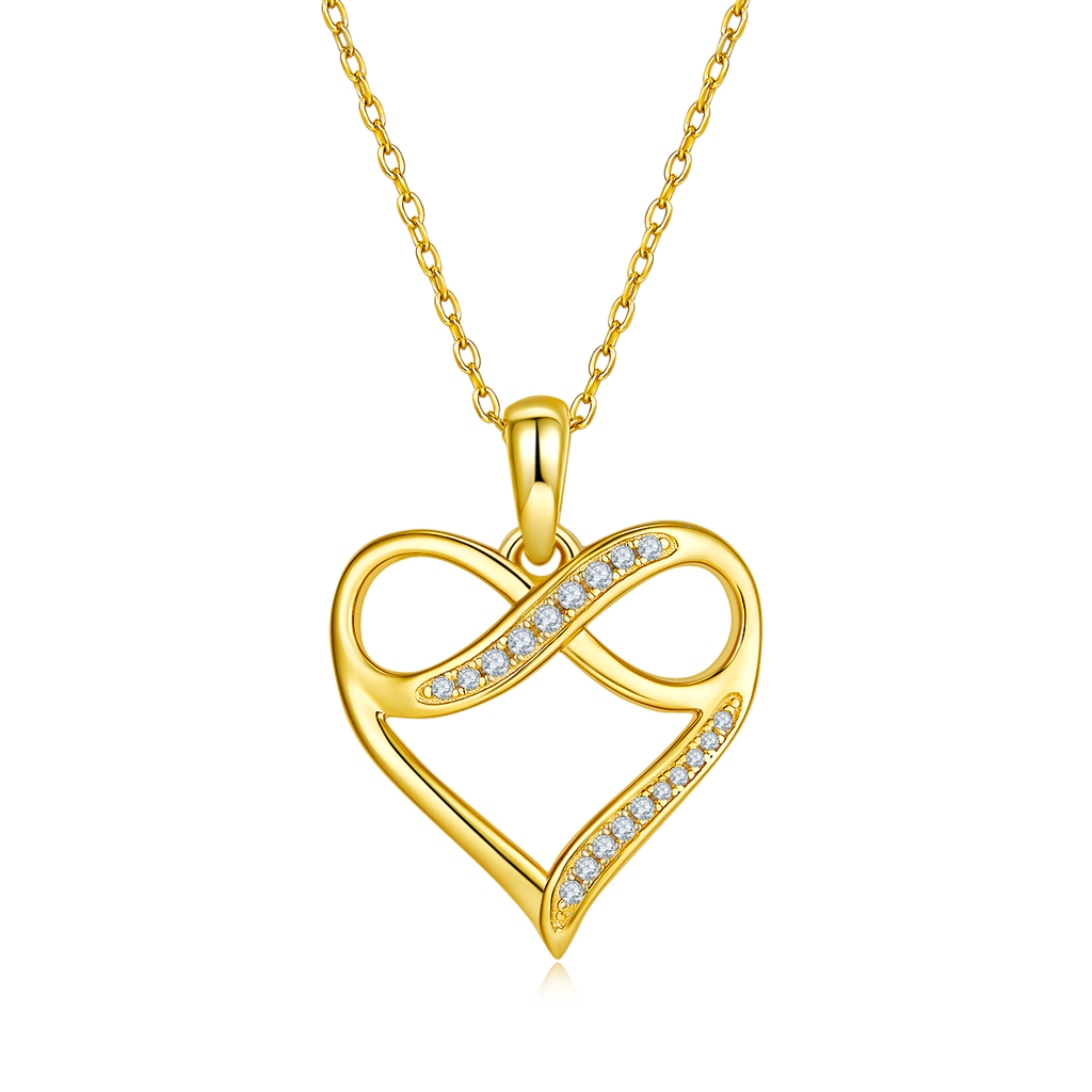4g S925 Argent Sterling Moissanite Infinity Collier de coeur 45cm 19 pendentif en pierre avec GRA