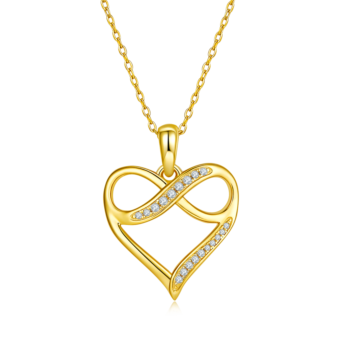 4g S925 Argent Sterling Moissanite Infinity Collier de coeur 45cm 19 pendentif en pierre avec GRA