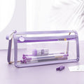 Transparent double couche boîtier crayon examen spécial grande capacité