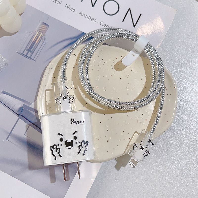 Scratch-Resistant Transparent USB Charger Cable Protection Sleeve