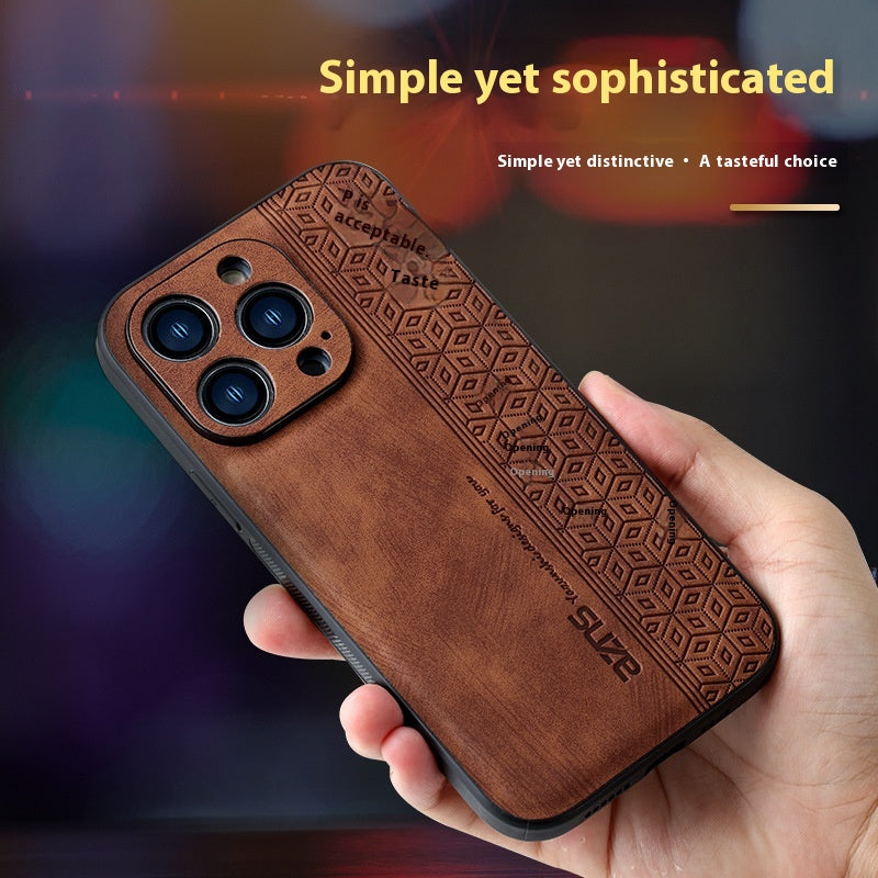 Coque de téléphone Peau d'impression sensible Motif en cuir Résistant aux chutes Shel de protection pour les entreprises