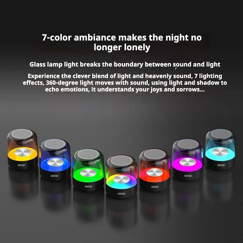 KP-572 Wireless Mini Bluetooth Speaker Compact Home Subwoofer with Ambient Lighting