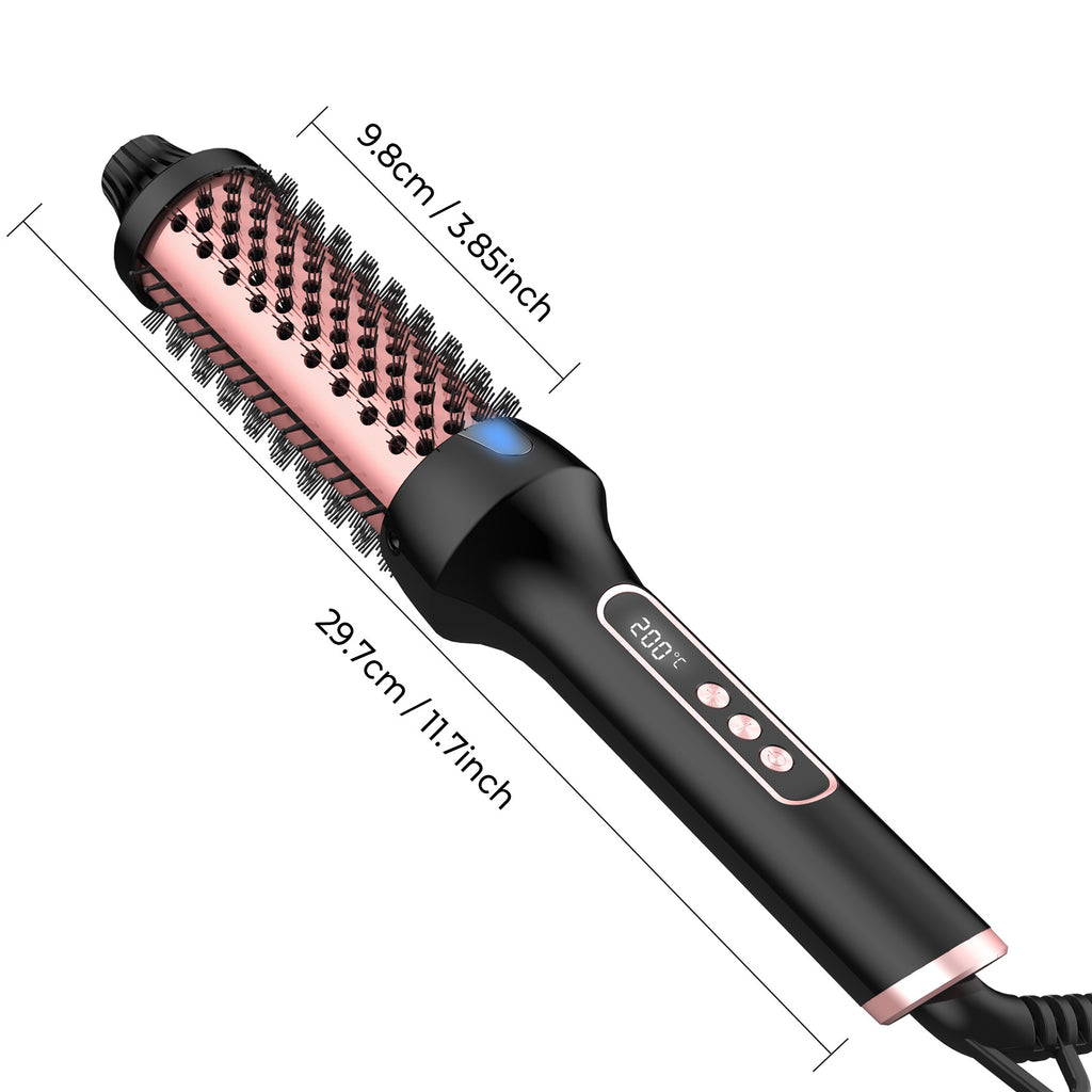 Roller Comb ne fait pas de mal à l'anion des cheveux droit Curling ou de redressage double PTC Heater