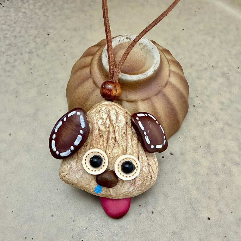Cute Puppy collant sa langue pendant pendentif Healing-style Semence