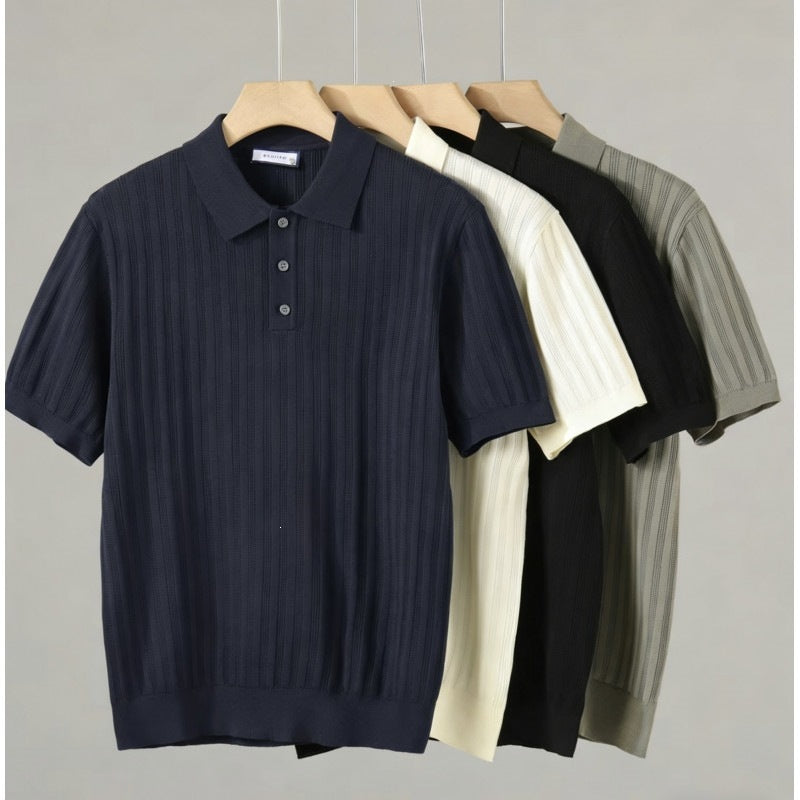 Trendy men's short-sleeved sweater