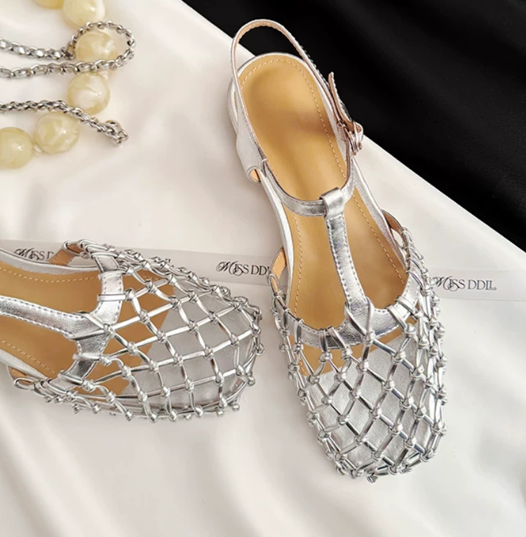 Niche Designer Mesh Hollow Out Sandales romaines
