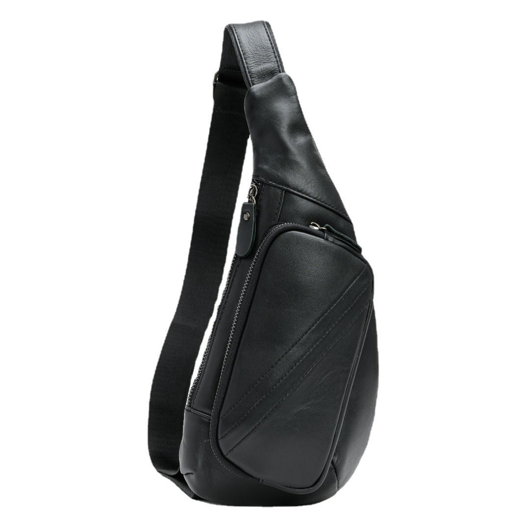 Sac de poitrine en cuir véritable pour les hommes