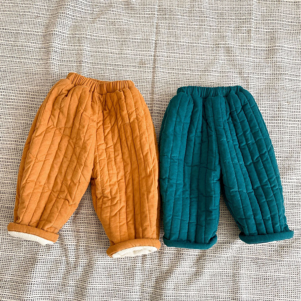 Pantalons en coton mélangé pour enfants en peluche