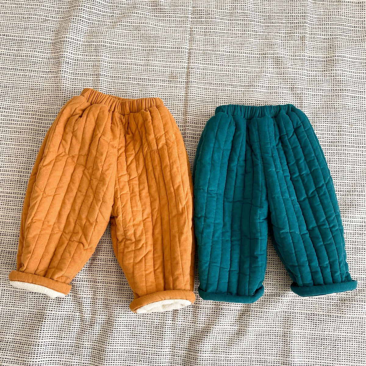 Pantalons en coton mélangé pour enfants en peluche